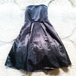 David's Bridal Black Strapless Sequined Formal Dress, sz 2